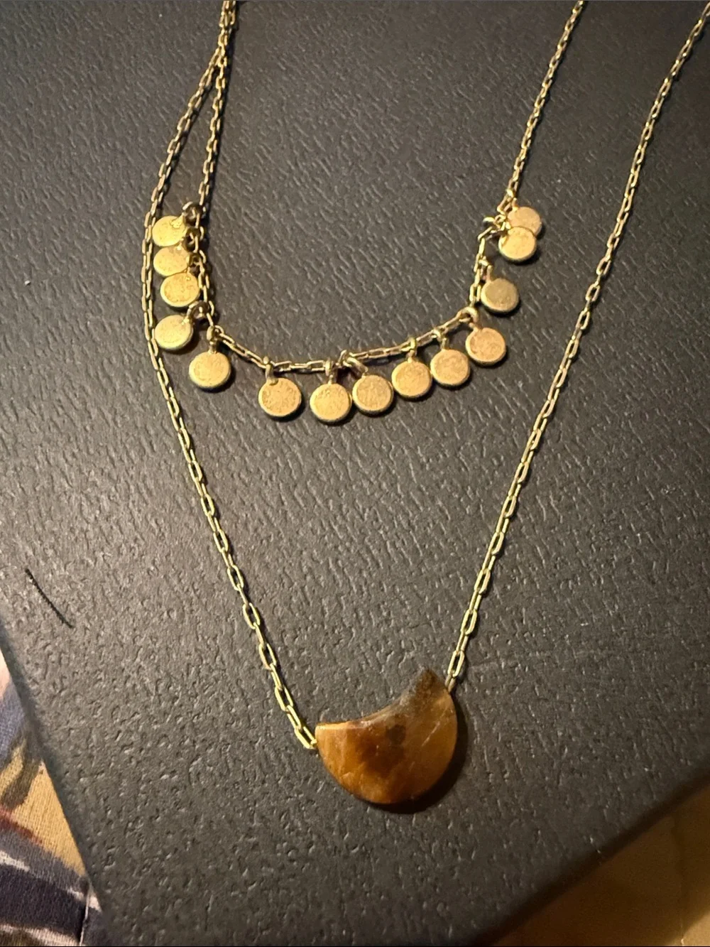 Madewell layered gold-tone coin and pendant necklace